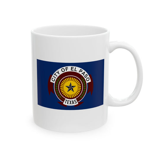 City of El Paso Coffee Mug - Double Sided Print, White Ceramic, 11oz by TheGlassyLass.com