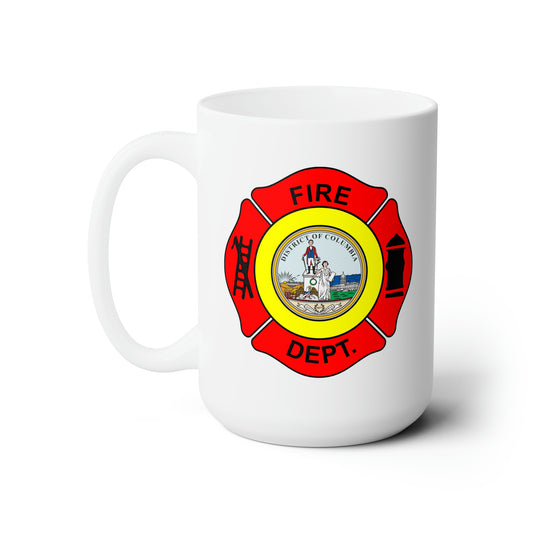 Washington DC Fire Department Coffee Mug - Double Sided White Ceramic 15oz by TheGlassyLass.com