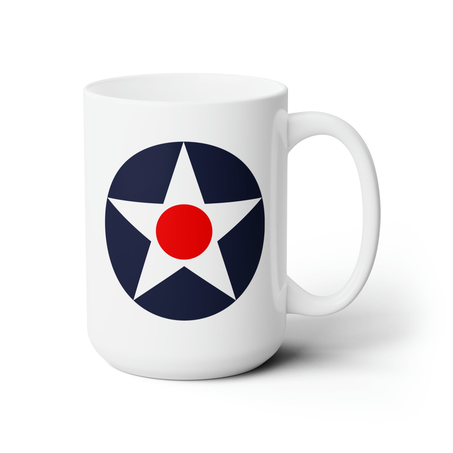 US Army Air Corps Roundel Coffee Mug - Double Sided White Ceramic 15oz - by TheGlassyLass.com