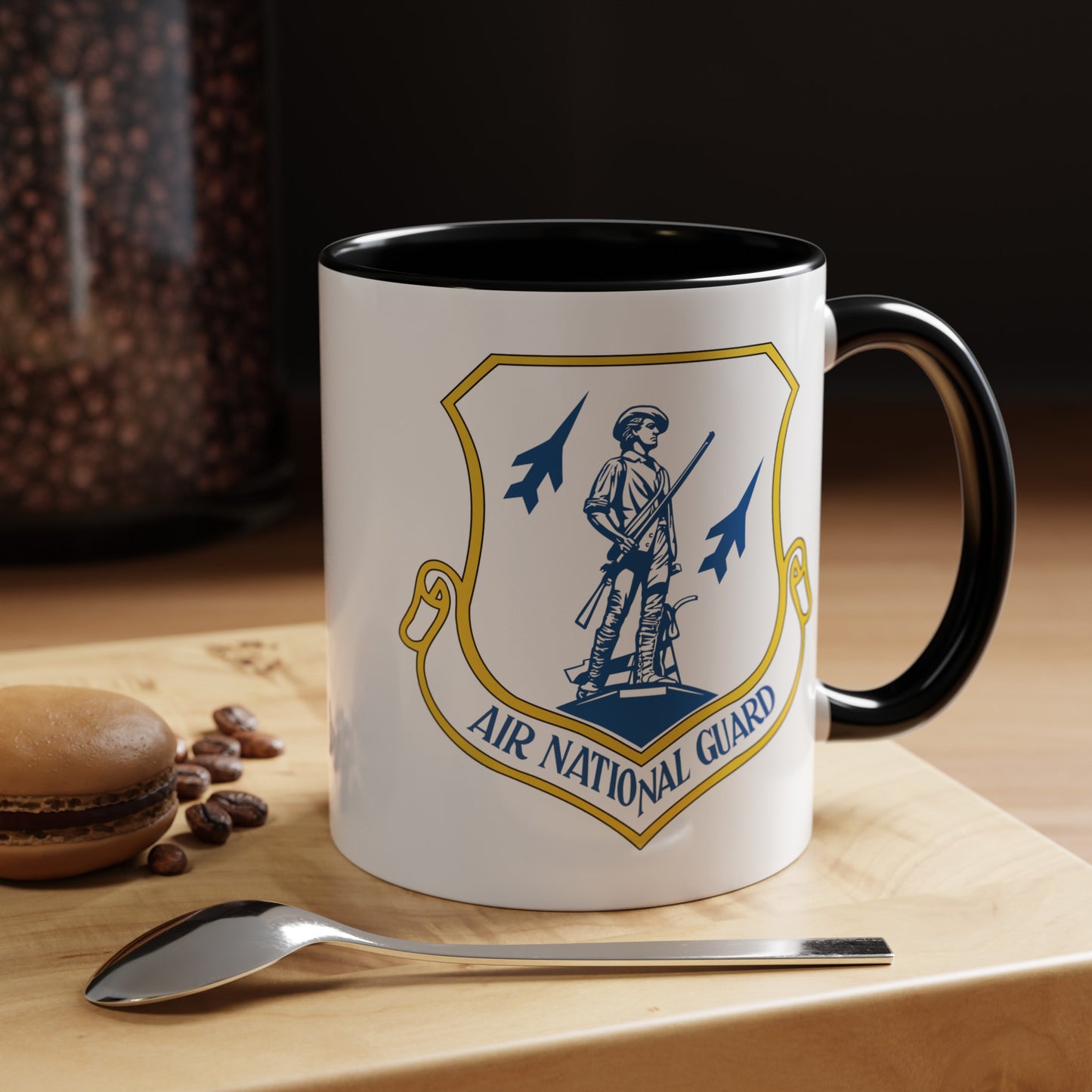 US Air Force Air National Guard - Double Sided Black Accent White Ceramic Coffee Mug 11oz by TheGlassyLass.com