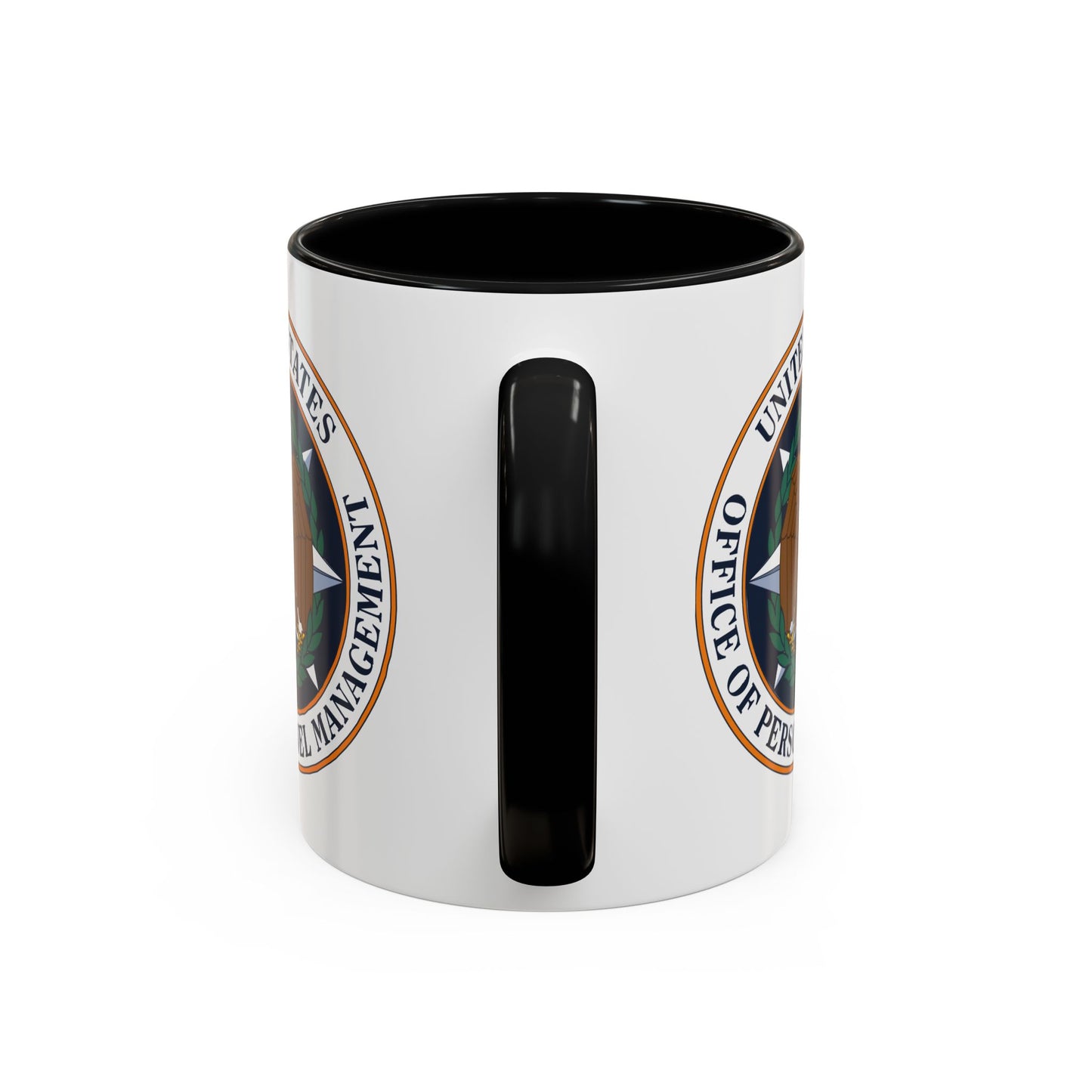 US Office of Personnel Management Coffee Mug - Double Sided Print, Black Accent White Ceramic, 11oz by TheGlassyLass.com