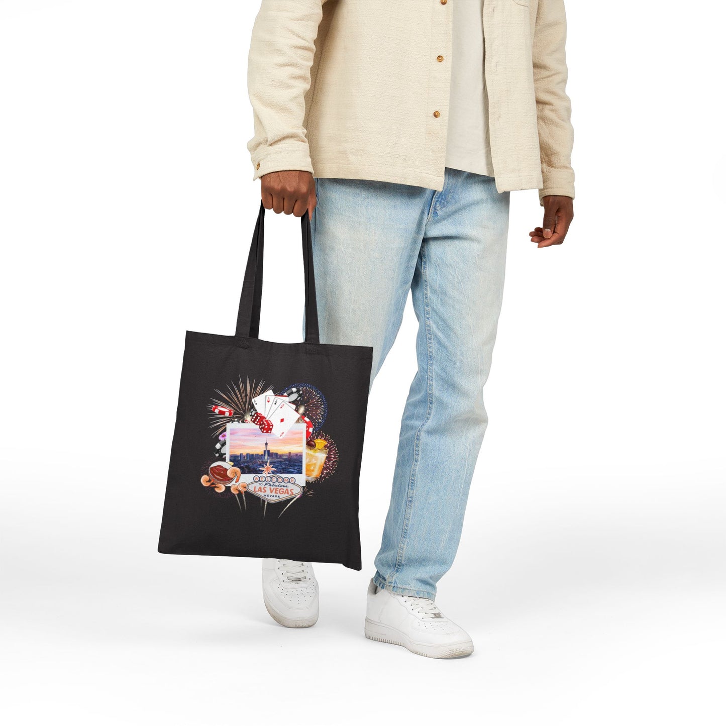 Las Vegas Travel Tote Bag - Heavyweight 100% Cotton Canvas by TheGlassyLass.com