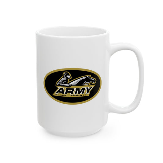 US Army Black Knights - Double Sided White Ceramic Coffee Mug 15oz by TheGlassyLass.com