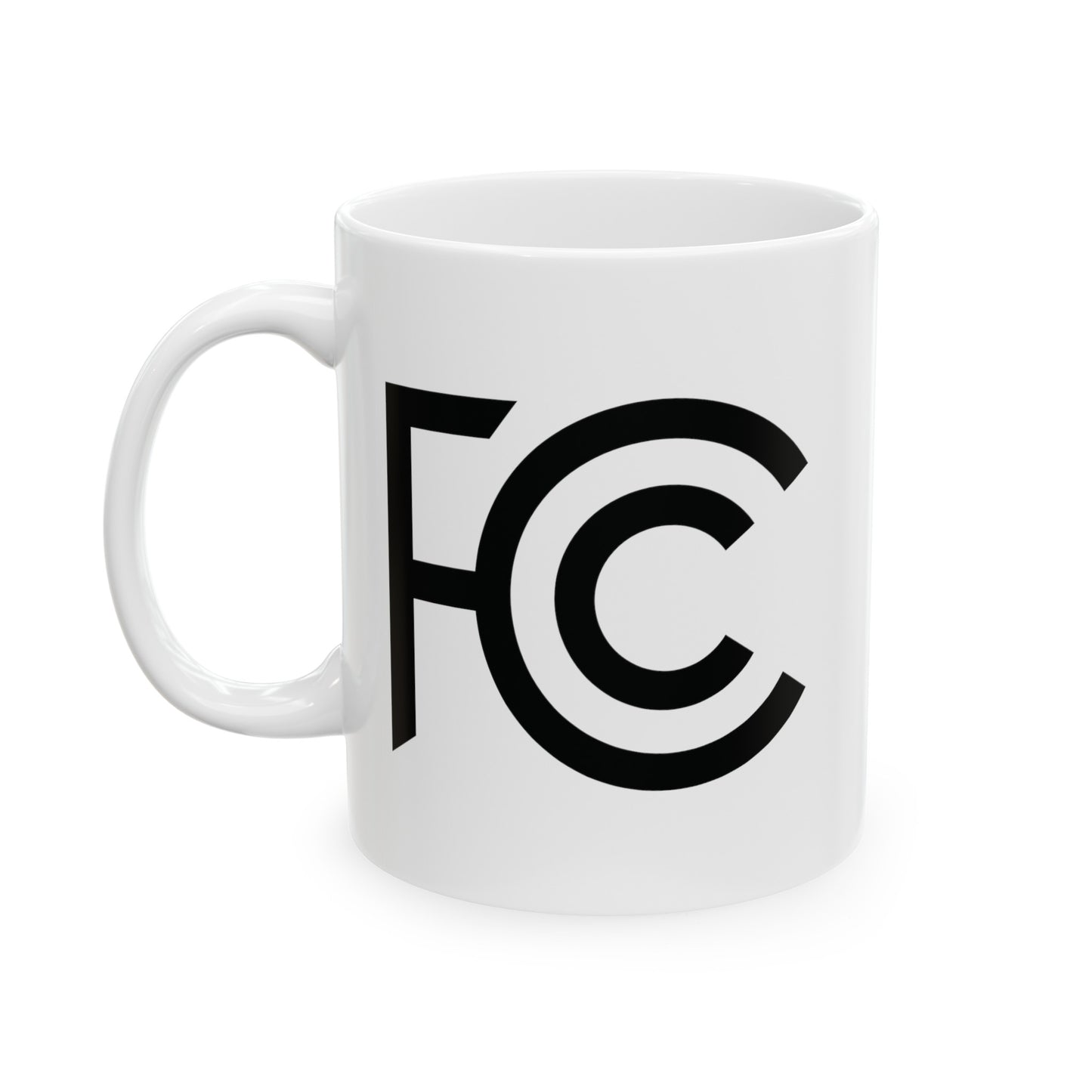 FCC Seal Coffee Mug - Double Sided White Ceramic 11oz by TheGlassyLass.com