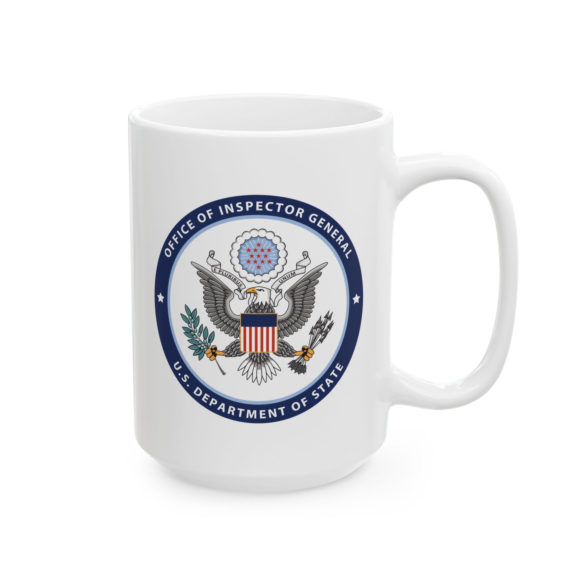 Office of Inspector General Seal Coffee Mug - Double Sided Print, White Ceramic, 15oz by TheGlassyLass.com