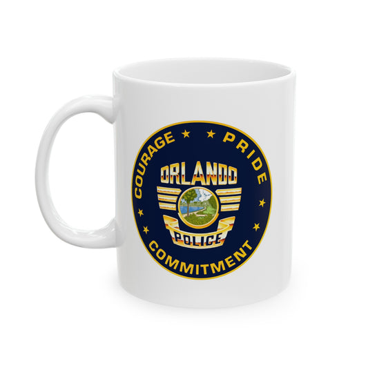 Orlando Police Coffee Mug - Double Sided White Ceramic 11oz by TheGlassyLass.com