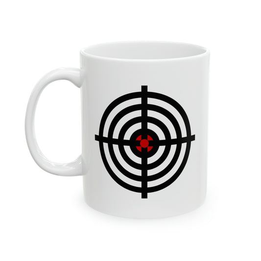 Gun Sight Reticle Coffee Mug - Double Sided White Ceramic 11oz by TheGlassyLass.com