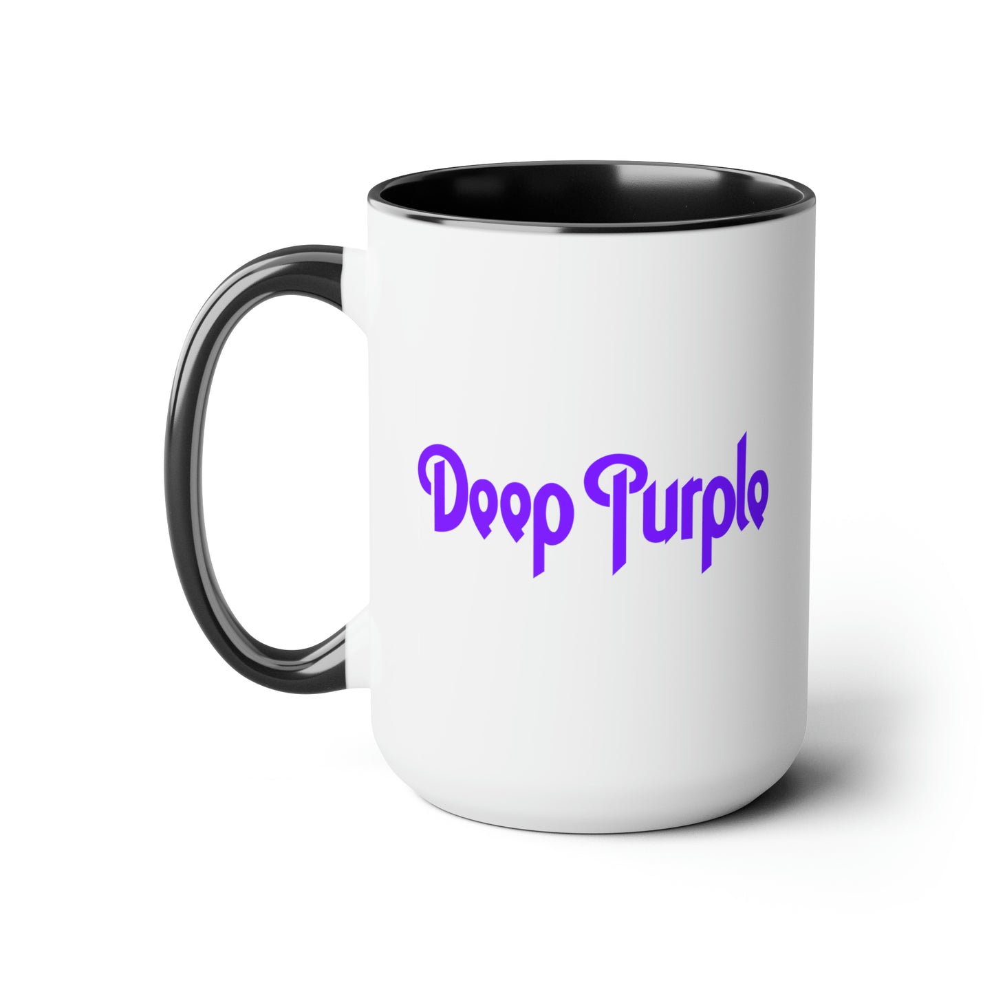 Deep Purple Coffee Mug - Double Sided Black Accent White Ceramic 15oz by TheGlassyLass