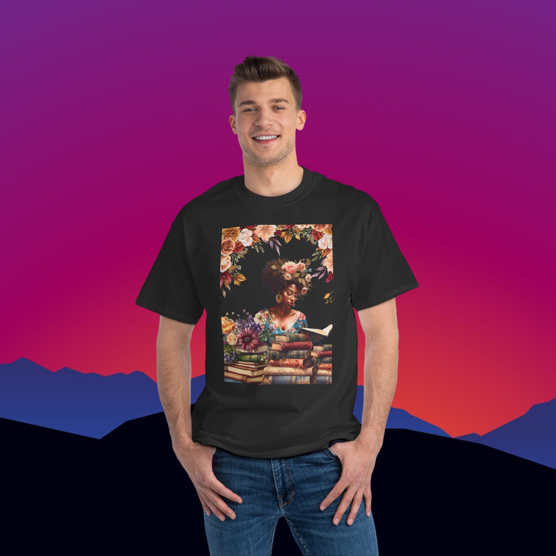 Knowledge is Power T-Shirt: (Hanes Beefy-T 100% Preshrunk Cotton Custom Printed by TheGlassyLass.com