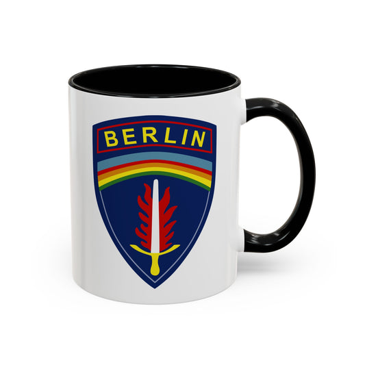 US Army Berlin Brigade Insignia - Double Sided Black Accent White Ceramic Coffee Mug 11oz by TheGlassyLass.com