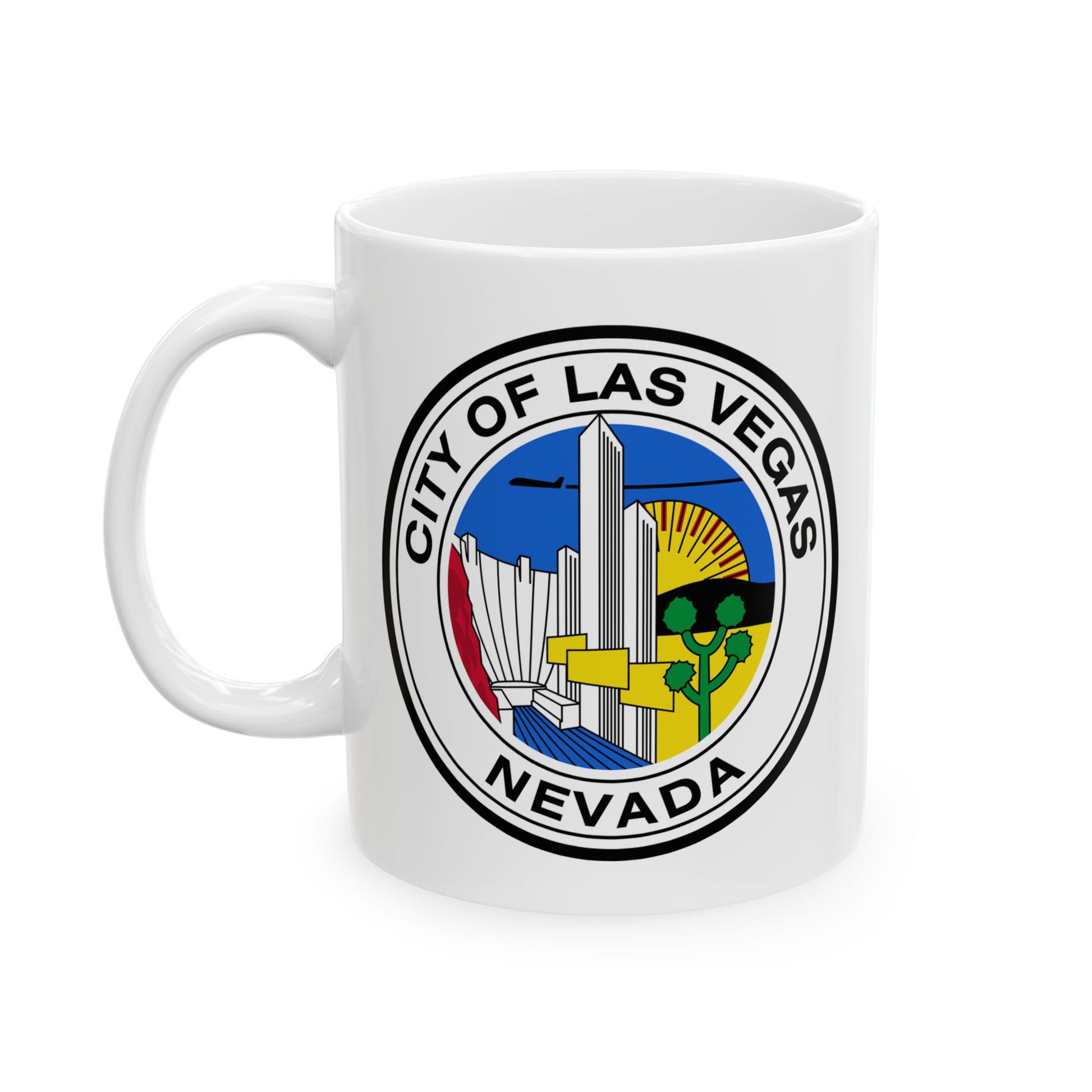 City of Las Vegas Coffee Mug - Double Sided Print, White Ceramic, 11oz by TheGlassyLass.com