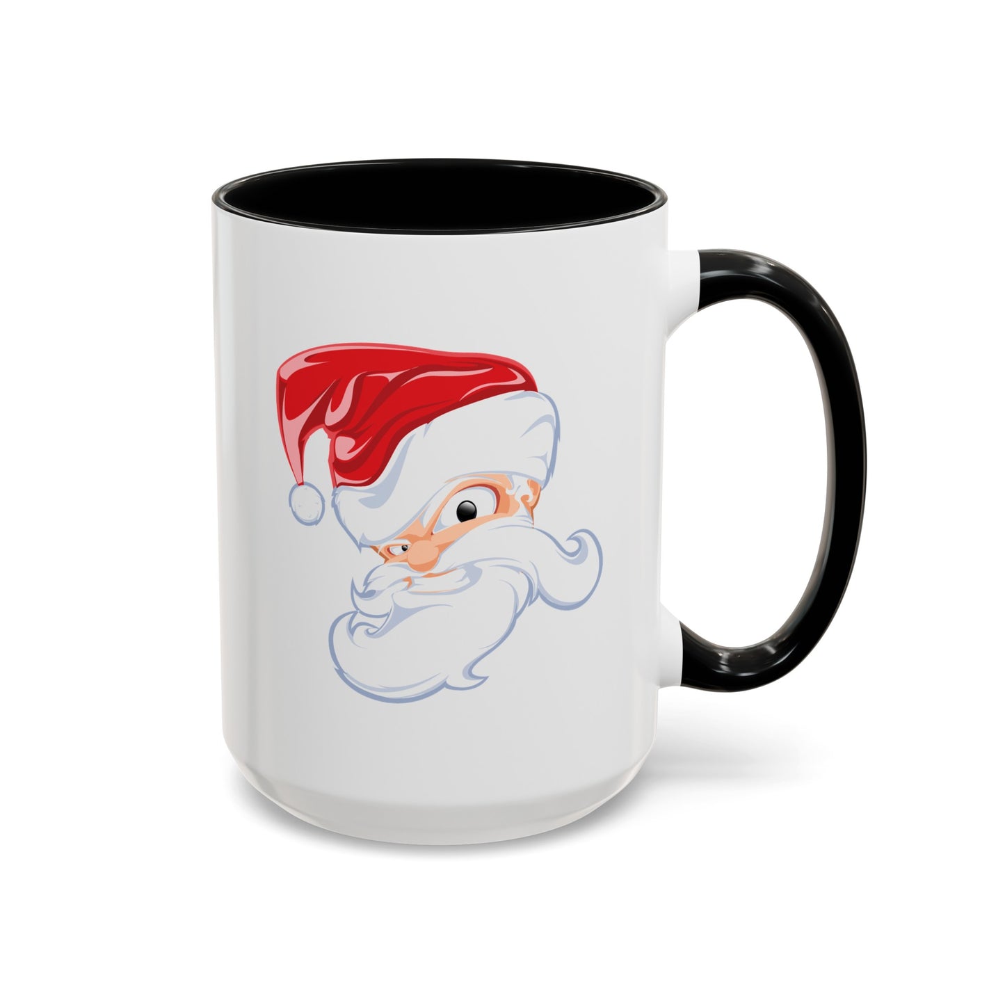 Angry Santa Christmas Coffee / Cocoa Mug - Double Sided Black Accent Ceramic 15oz - by TheGlassyLass.com