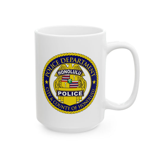 Honolulu Police Department Coffee Mug - Double Sided Print, White Ceramic, 15oz by TheGlassyLass.com