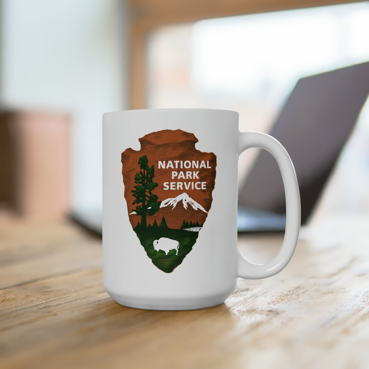 National Park Service Coffee Mugs - Double Sided White Ceramic 15oz by TheGlassyLass.com