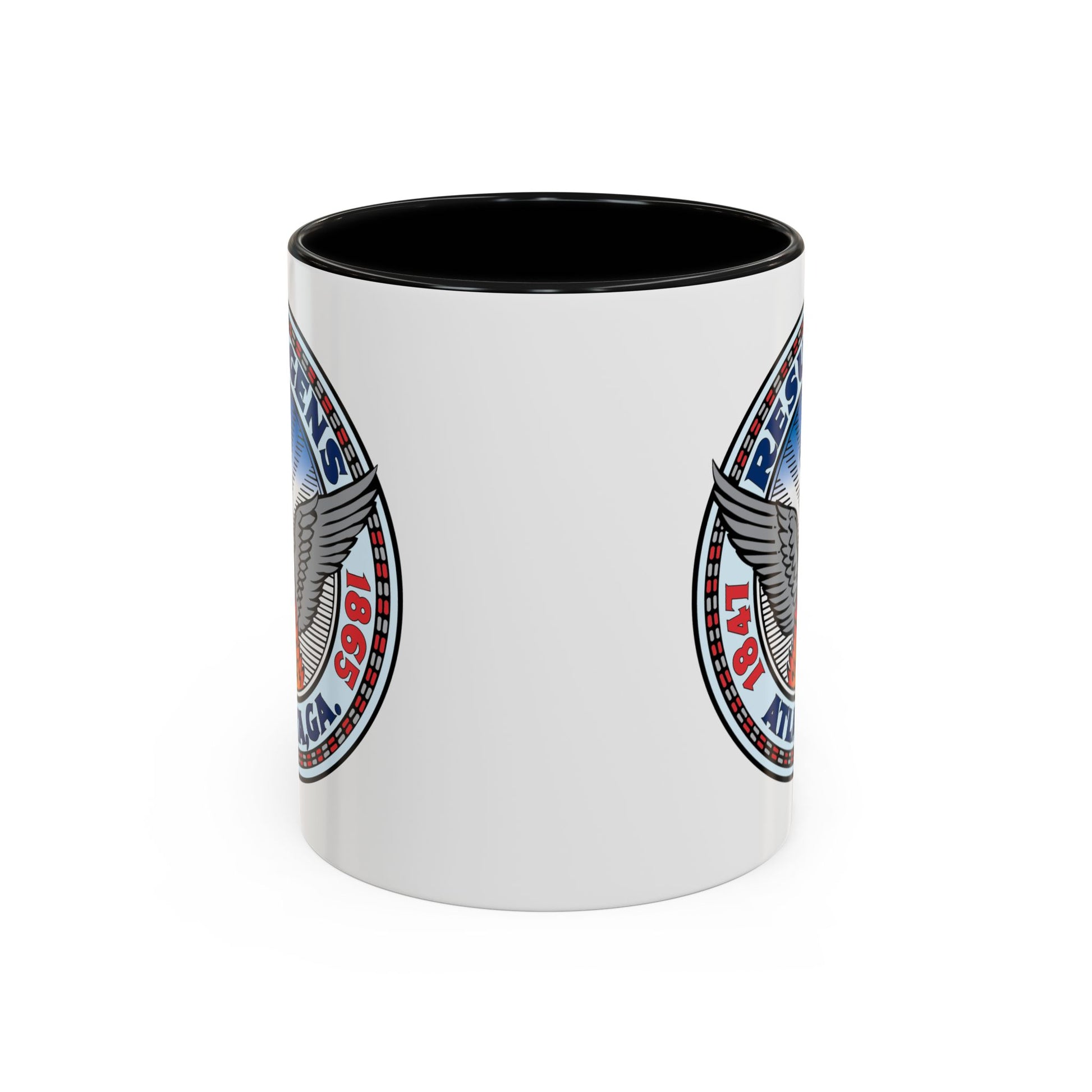 City of Atlanta Seal Coffee Mug - Double Sided Print, Black Accent White Ceramic, 11oz by TheGlassyLass.com