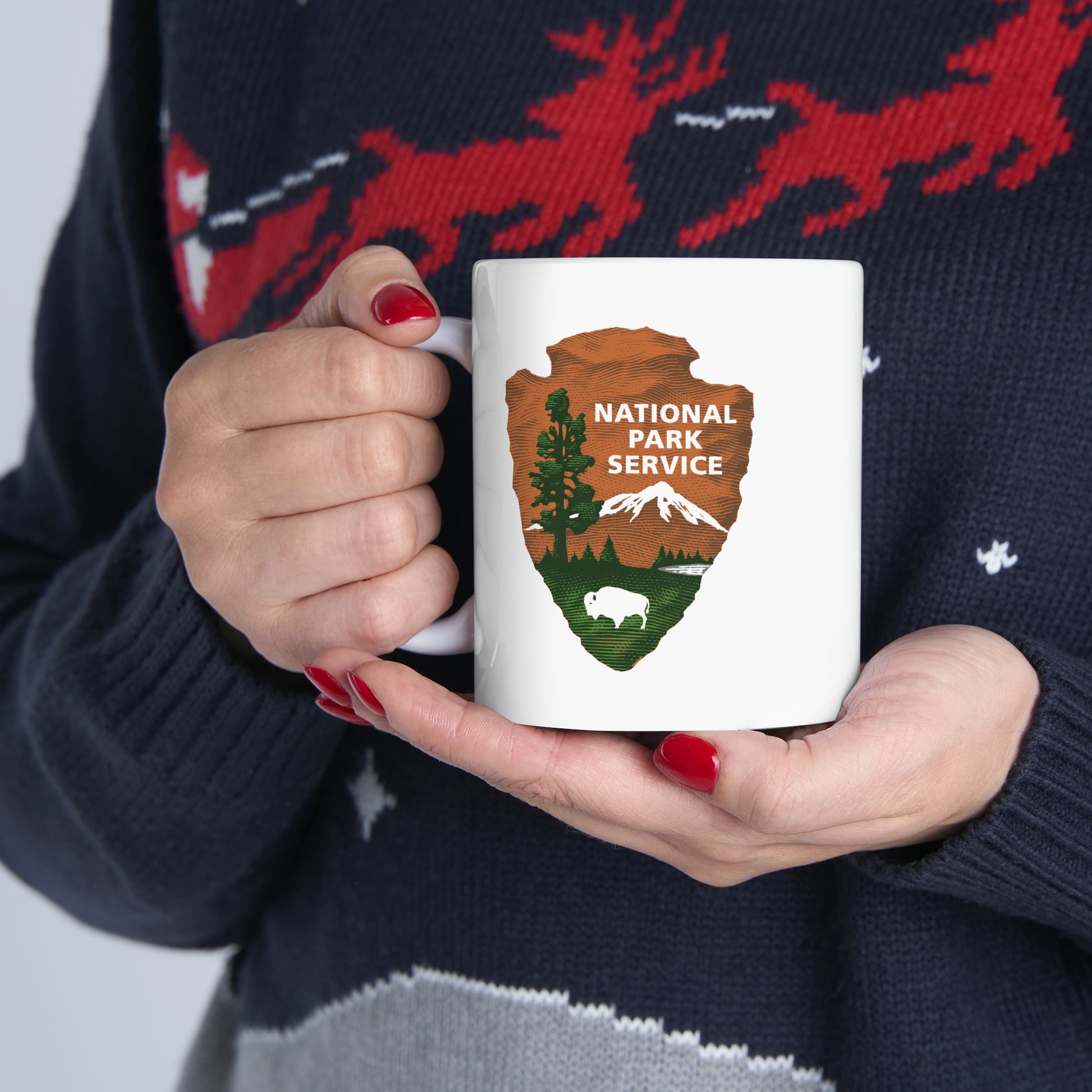 National Park Service Coffee Mug - Double Sided White Ceramic 11oz by TheGlassyLass.com