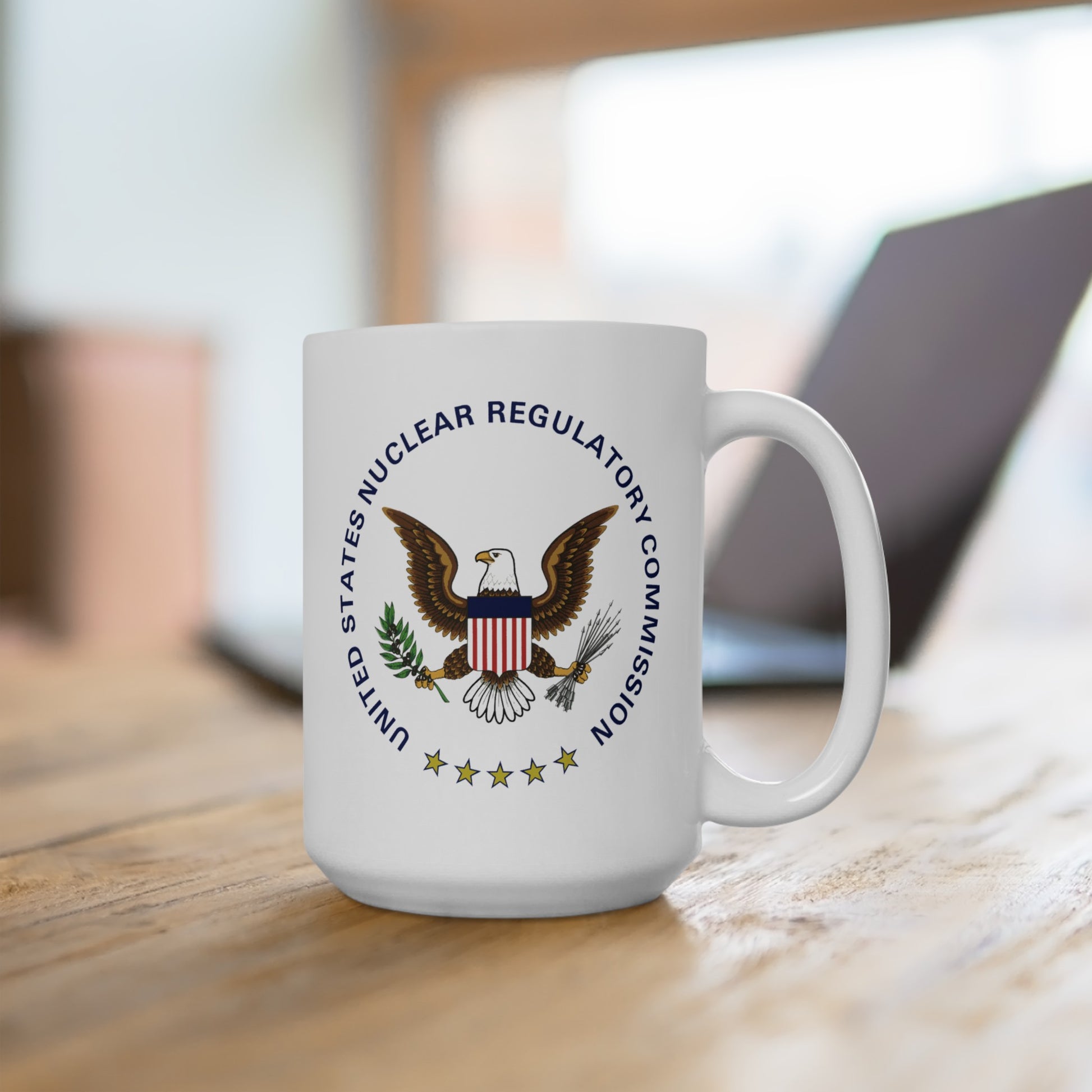 US NRC Coffee Mug - Double Sided White Ceramic 15oz by TheGlassyLass.com