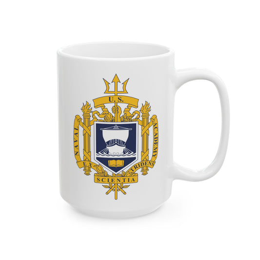 United States Naval Academy Seal - Double Sided White Ceramic Coffee Mug 15oz by TheGlassyLass.com