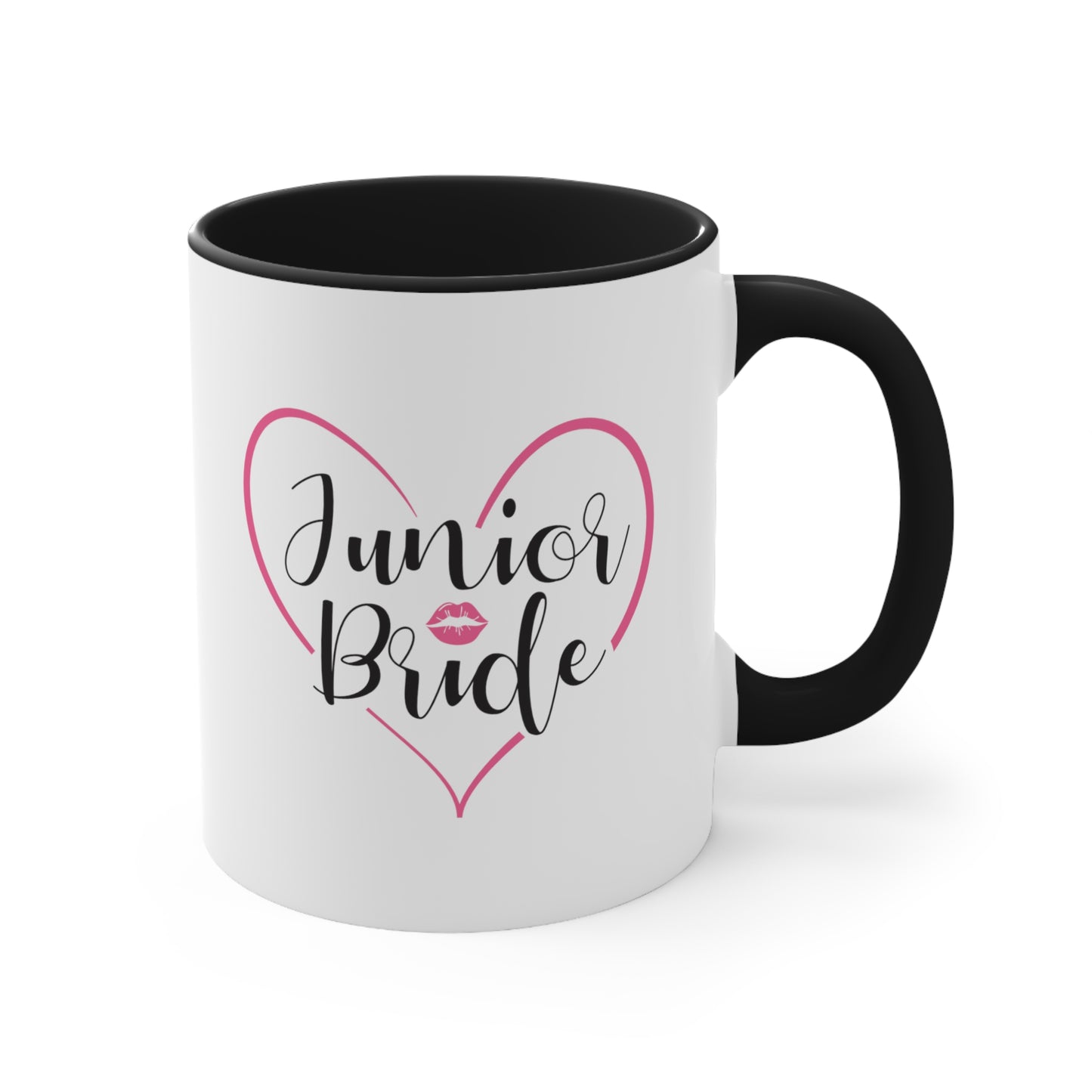 Junior Bride Cocoa Mug - Double Sided Black Accent Ceramic 11oz by TheGlassyLass.com