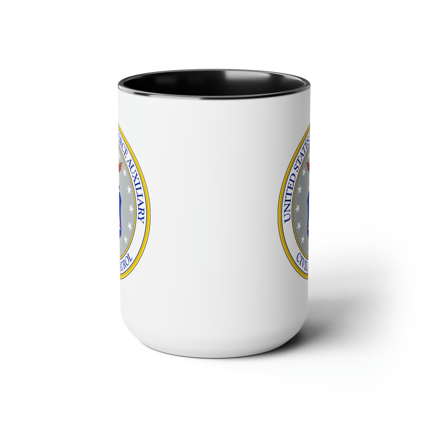 Civil Air Patrol Coffee Mug - Double Sided Black Accent White Ceramic 15oz by TheGlassyLass