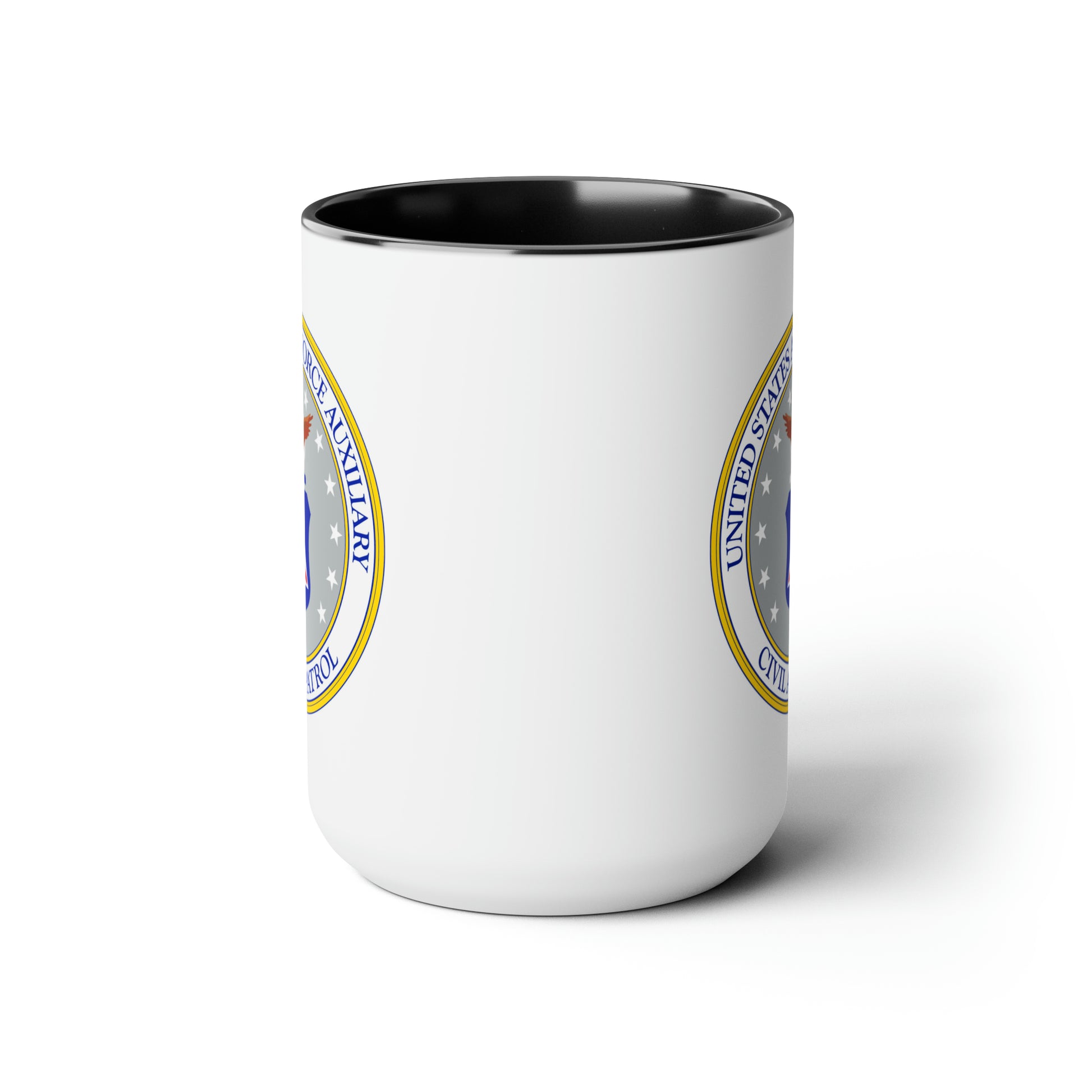 Civil Air Patrol Coffee Mug - Double Sided Black Accent White Ceramic 15oz by TheGlassyLass