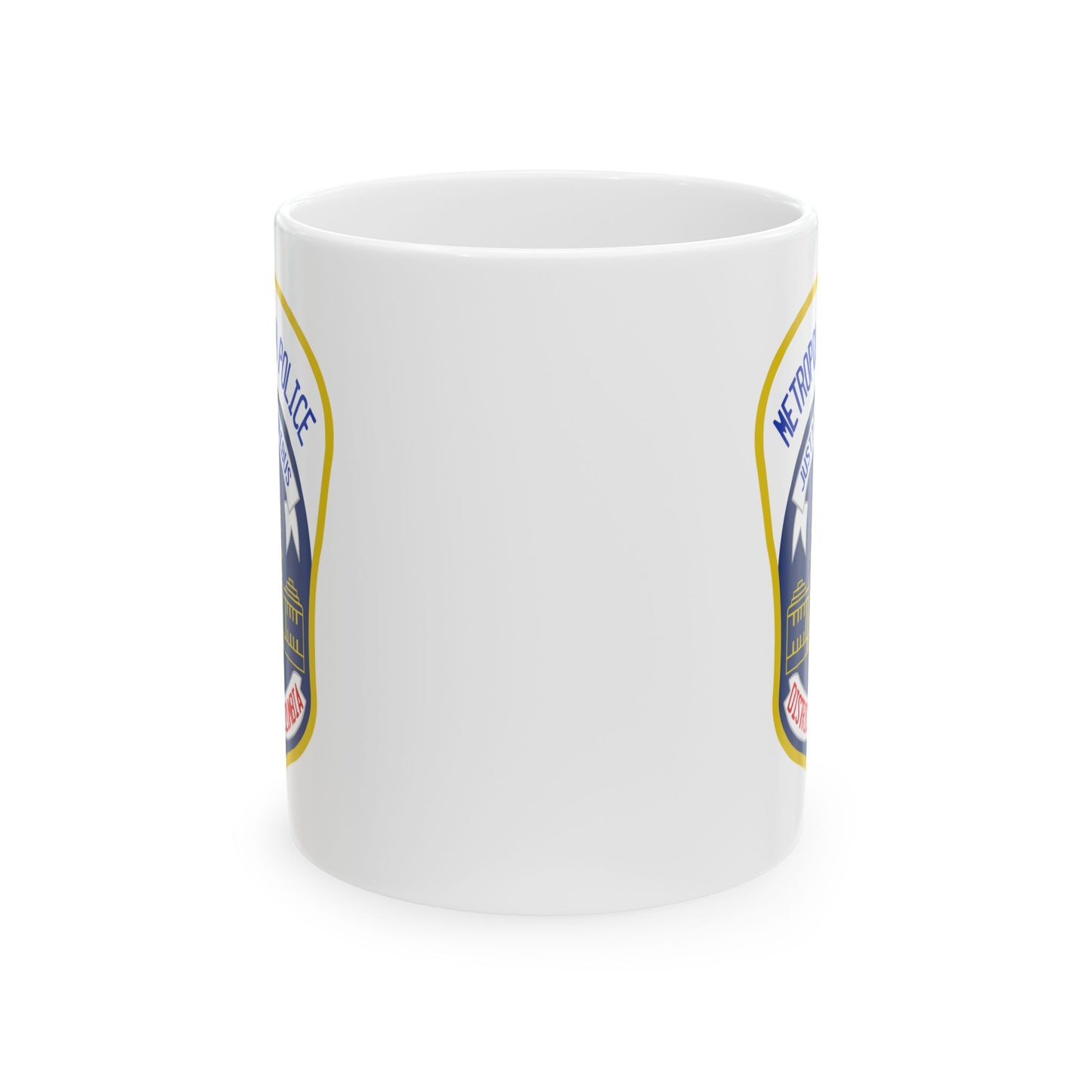 District of Columbia Metropolitan Police Seal Coffee Mug - Double Sided Print, White Ceramic, 11oz by TheGlassyLass.com