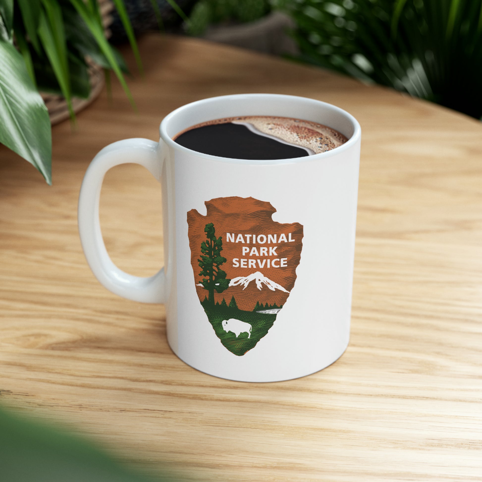 National Park Service Coffee Mug - Double Sided White Ceramic 11oz by TheGlassyLass.com