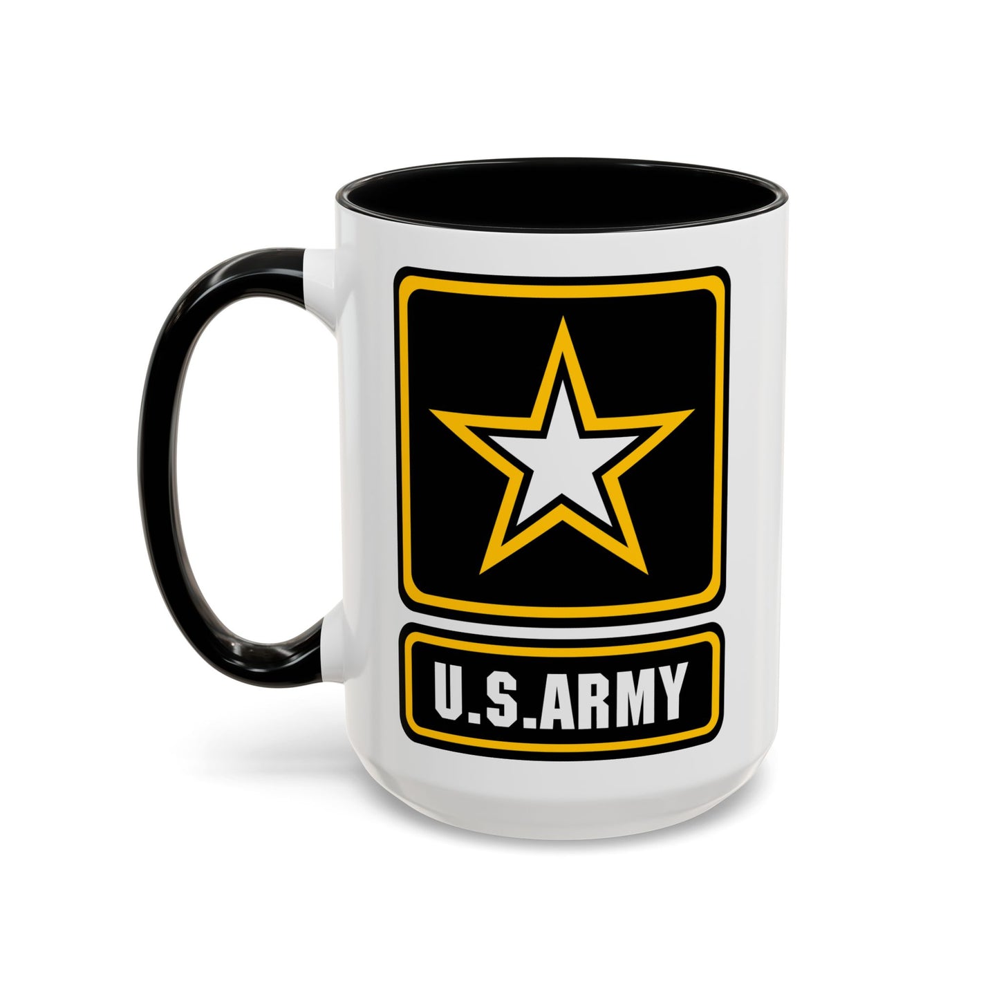 US Army Seal Coffee Mug - Double Sided Print, Black Accent White Ceramic, 15oz by TheGlassyLass.com