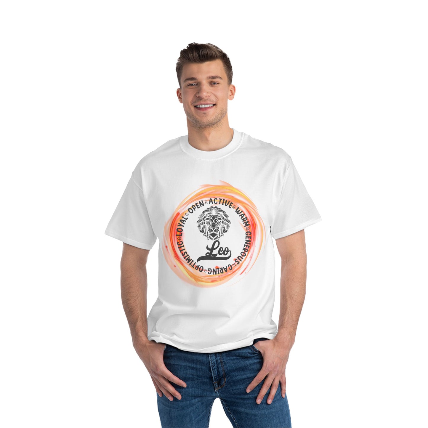 Leo T-Shirt: (Hanes Beefy-T 100% Preshrunk Cotton Custom Printed by TheGlassyLass.com