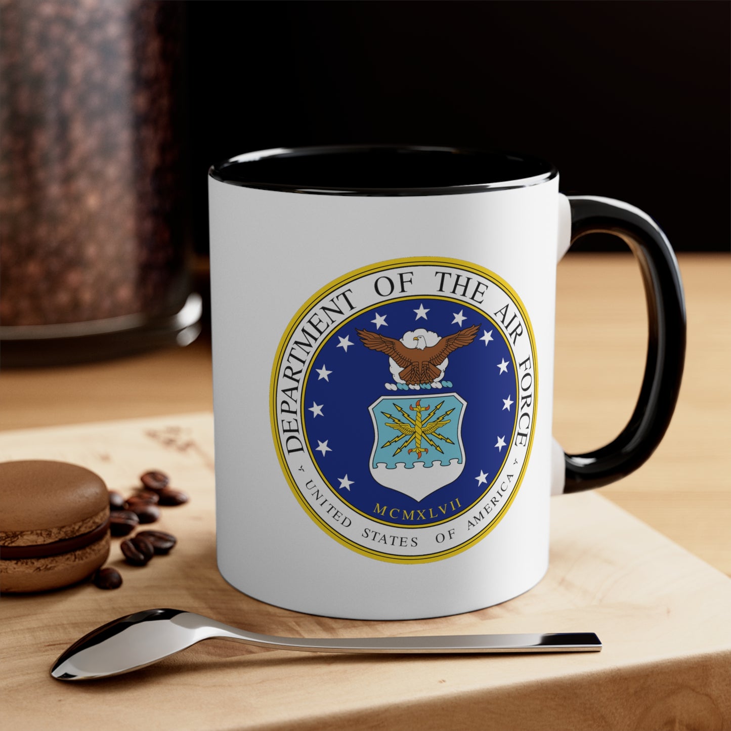 Air Force Department Coffee Mug - Double Sided White Ceramic 11oz by TheGlassyLass.com