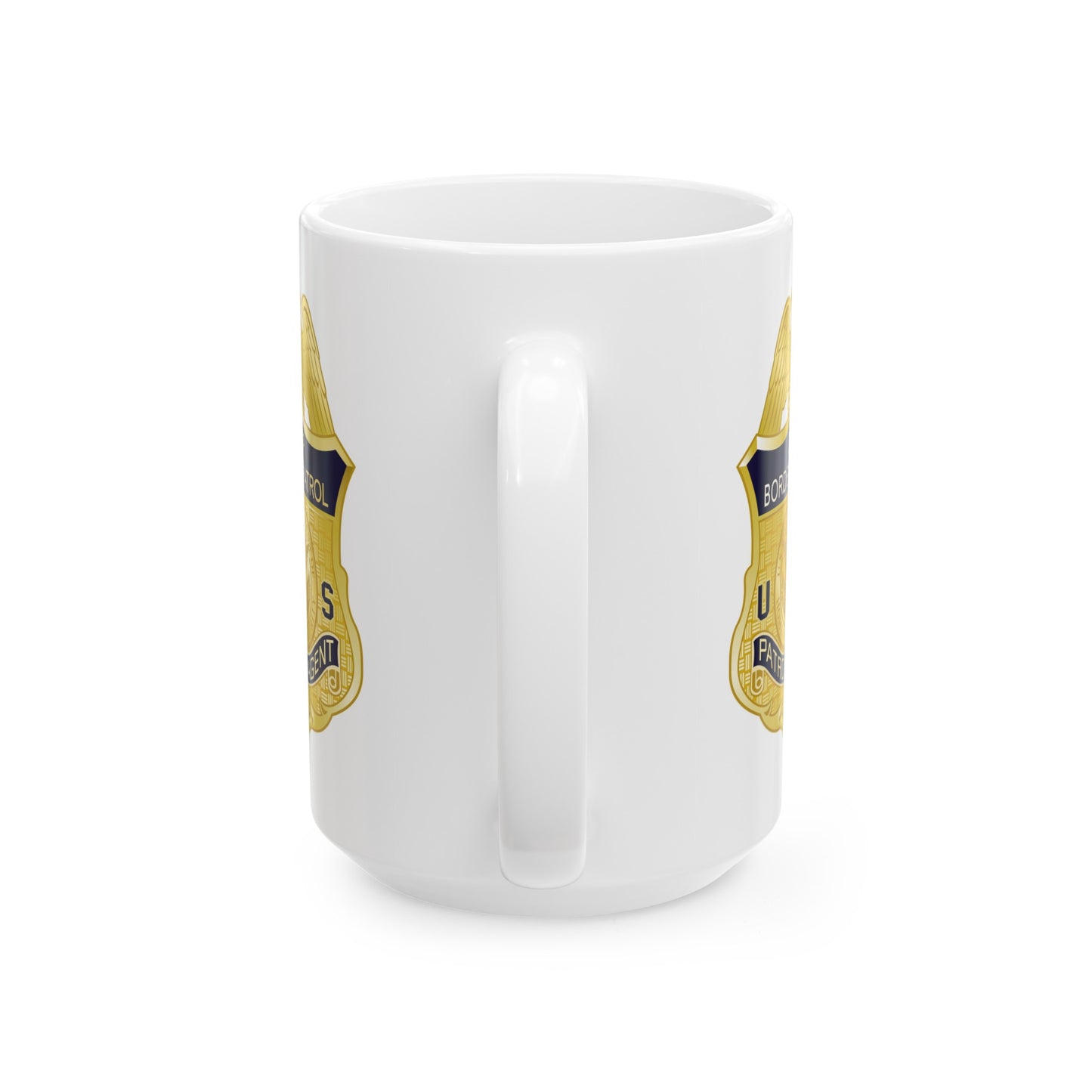 US CBP Coffee Mug - Double Sided White Ceramic 15oz by TheGlassyLass.com