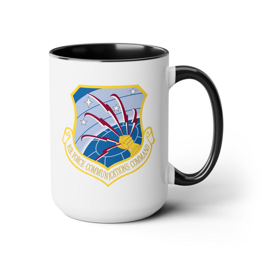 Air Force Communications Command - Double Sided Black Accent White Ceramic Coffee Mug 15oz by TheGlassyLass.com