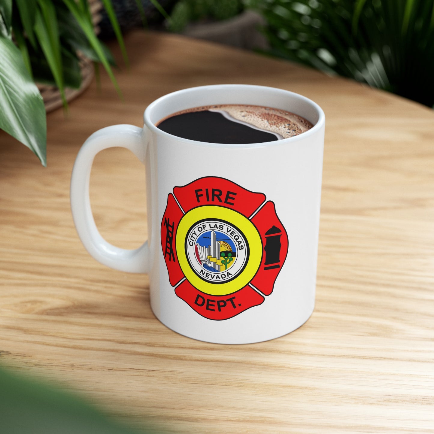 Las Vegas Fire Department Coffee Mug - Double Sided Print White Ceramic 11oz by TheGlassyLass.com
