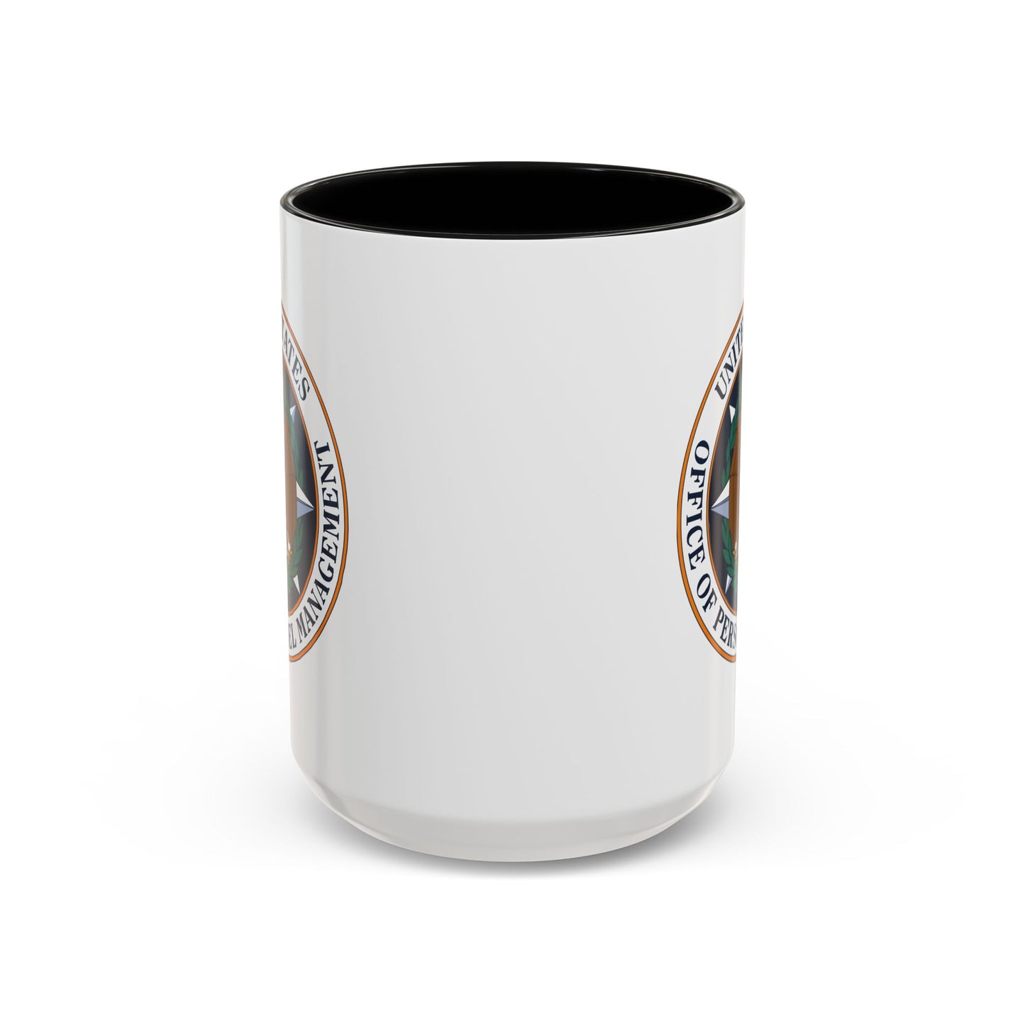 US Office of Personnel Management Coffee Mug - Double Sided Print, Black Accent White Ceramic, 15oz by TheGlassyLass.com