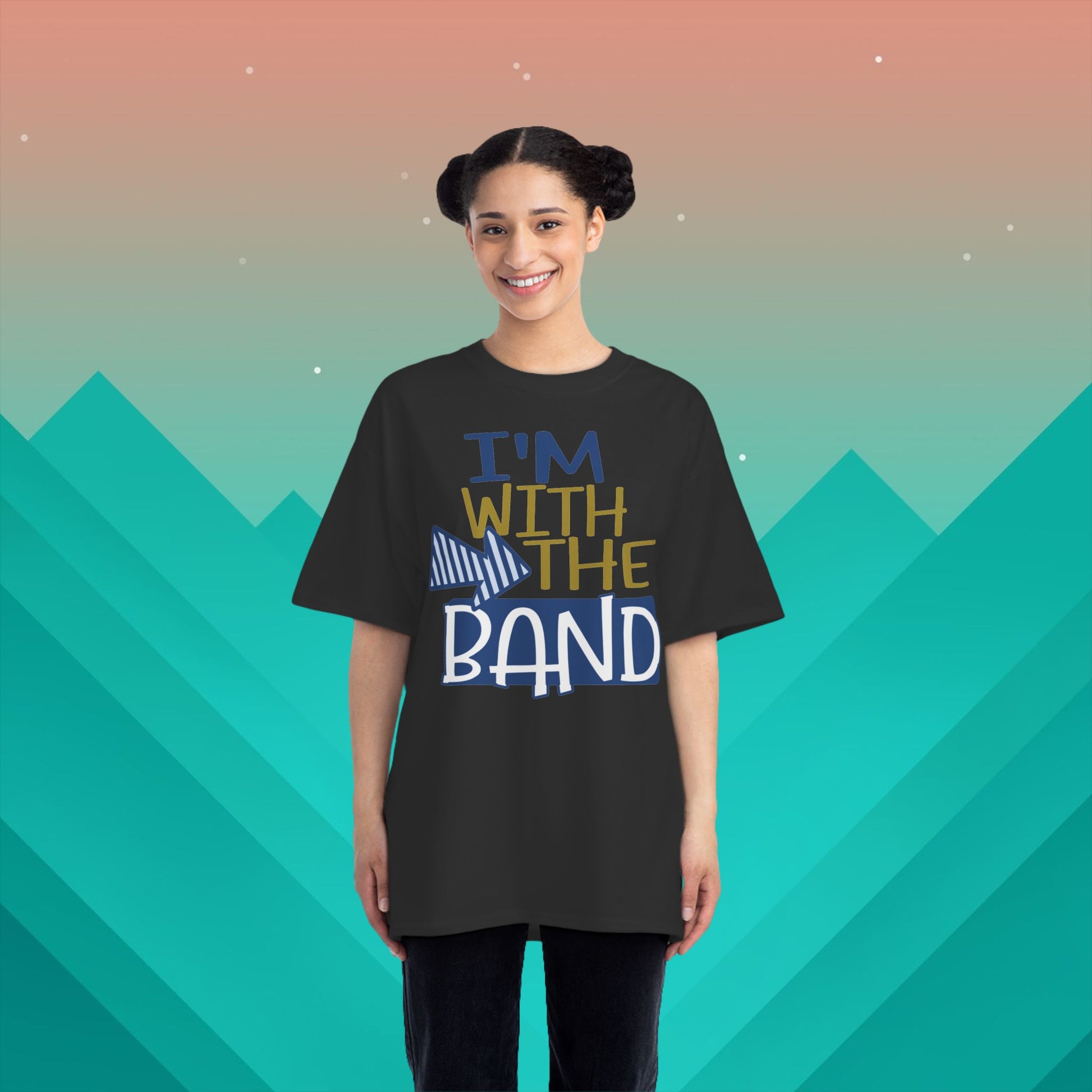 I'm With The Band T-Shirt: (Hanes Beefy-T 100% Preshrunk Cotton Custom Printed by TheGlassyLass.com