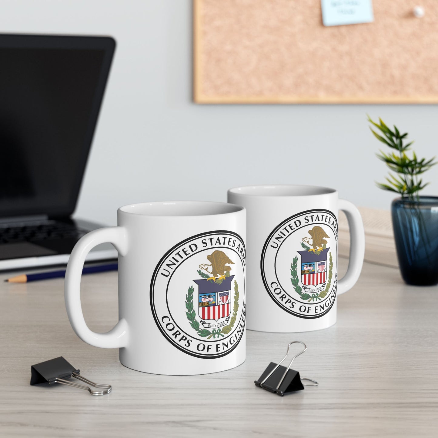 US Army Corps of Engineers Seal Coffee Mug - Double Sided White Ceramic 11oz - by TheGlassyLass.com