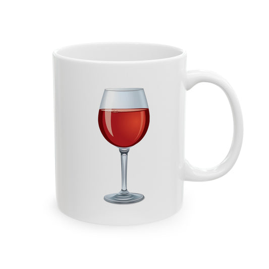 Red Wine Coffee Mug - Double Sided White Ceramic 11oz by TheGlassyLass.com