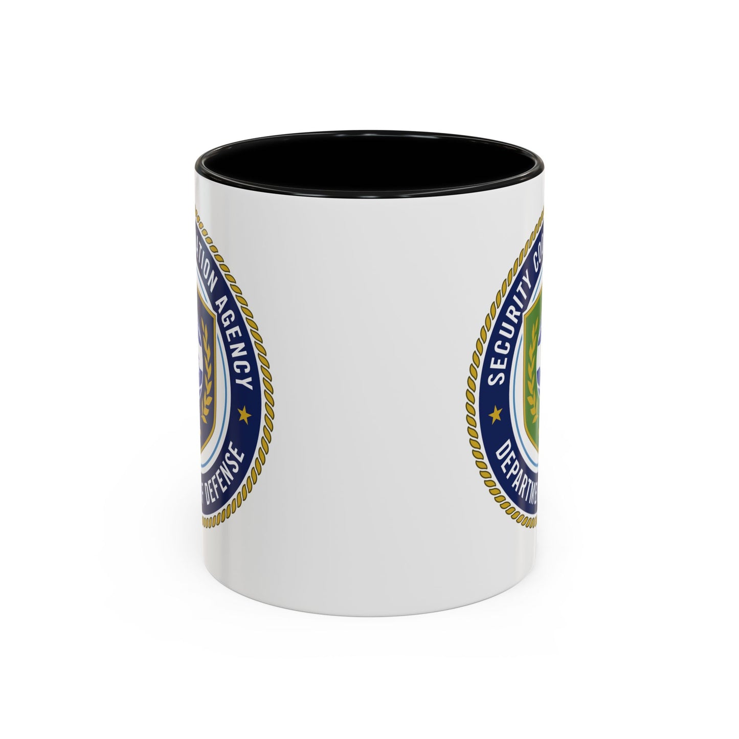 Defense Security Cooperation Agency Coffee Mug - Double Sided Print, Black Accent White Ceramic, 11oz by TheGlassyLass.com