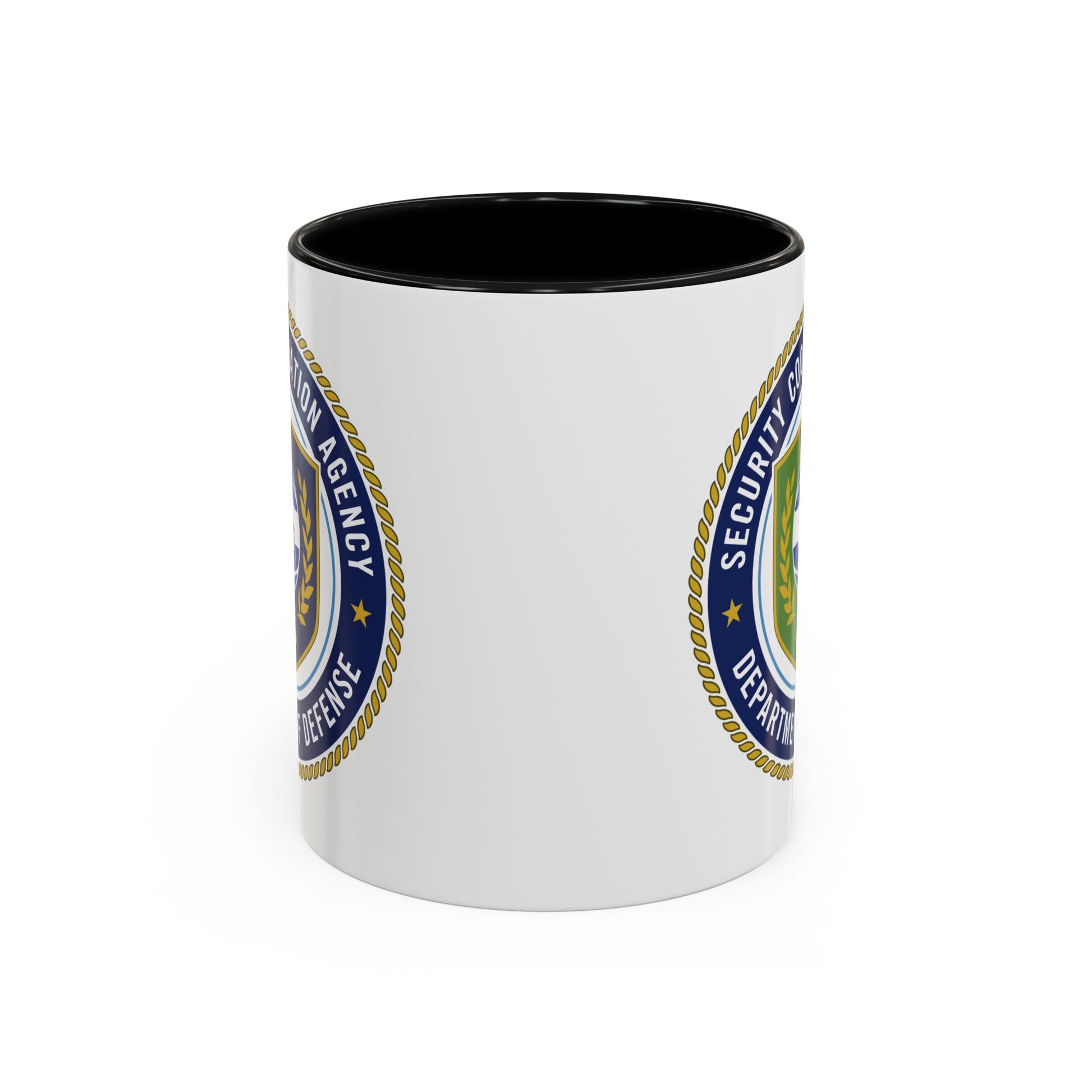 Defense Security Cooperation Agency Coffee Mug - Double Sided Print, Black Accent White Ceramic, 11oz by TheGlassyLass.com