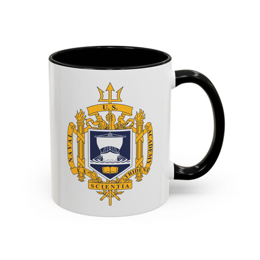 United States Naval Academy Seal - Double Sided Black Accent White Ceramic Coffee Mug 11oz by TheGlassyLass.com