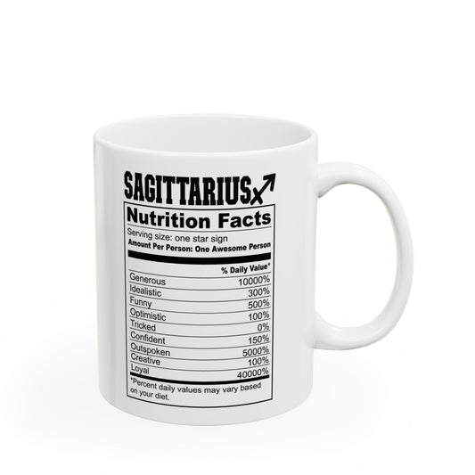 Sagittarius Card Coffee Mug - Double Sided 11oz White Ceramic by TheGlassyLass.com