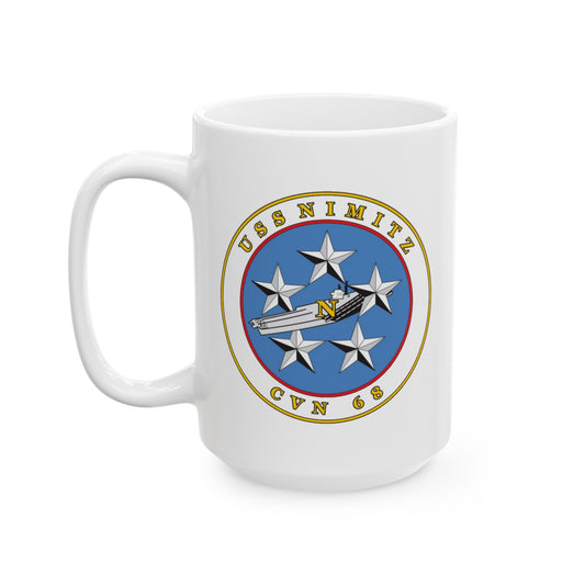 USS Nimitz Coffee Mug - Double Sided White Ceramic 15oz by TheGlassyLass.com