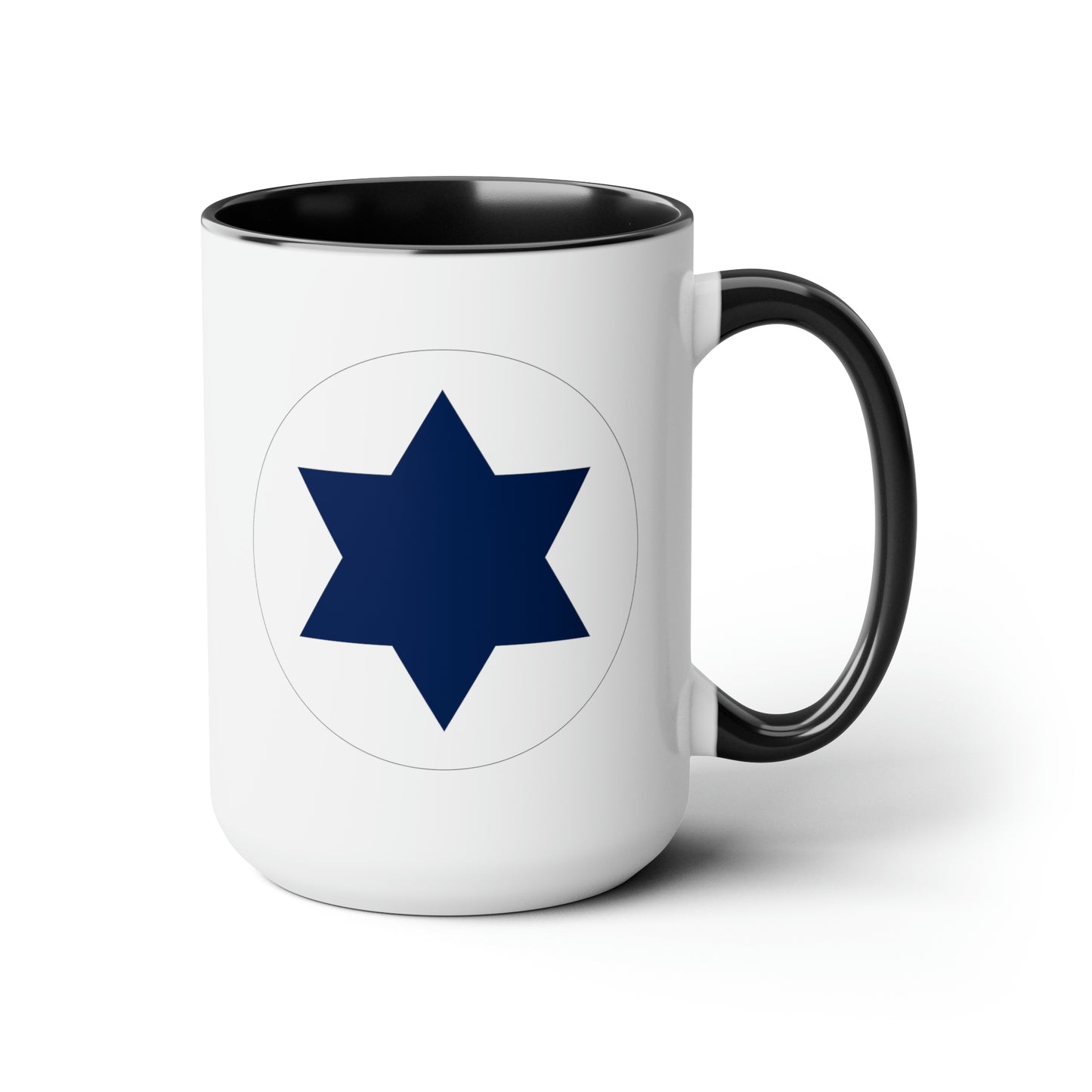 Israeli Air Force Roundel Coffee Mug - Double Sided Black Accent Ceramic 15oz - by TheGlassyLass.com