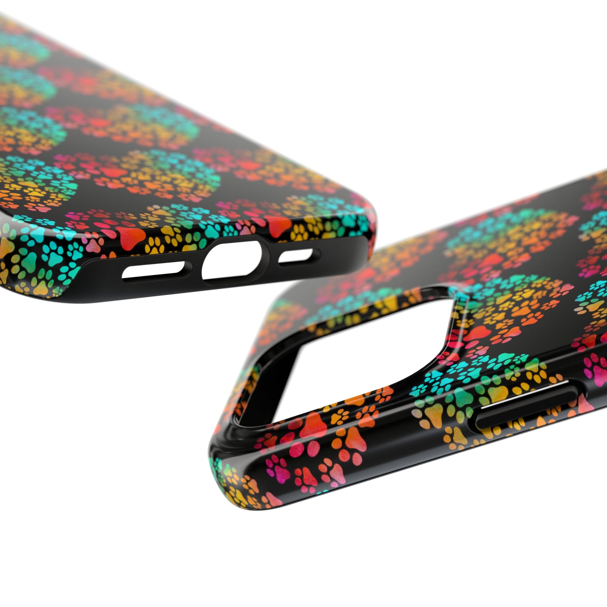 Rainbow Paw Heart: iPhone Tough Case Design - Wireless Charging - Superior Protection - Original Designs by TheGlassyLass.com
