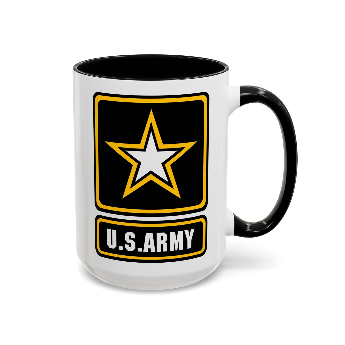 US Army Seal Coffee Mug - Double Sided Print, Black Accent White Ceramic, 15oz by TheGlassyLass.com