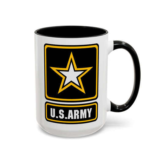 US Army Seal Coffee Mug - Double Sided Print, Black Accent White Ceramic, 15oz by TheGlassyLass.com