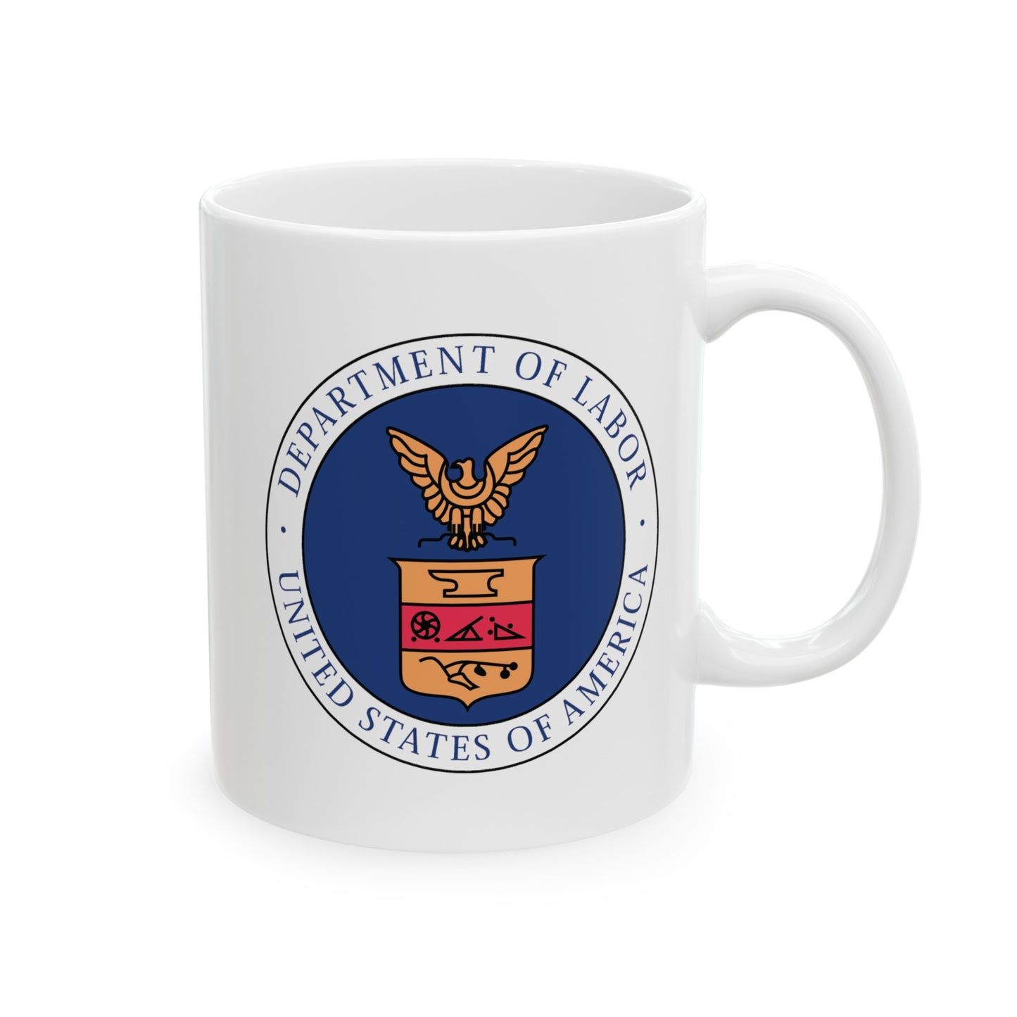 Department of Labor Coffee Mug - Double Sided White Ceramic 11oz by TheGlassyLass.com