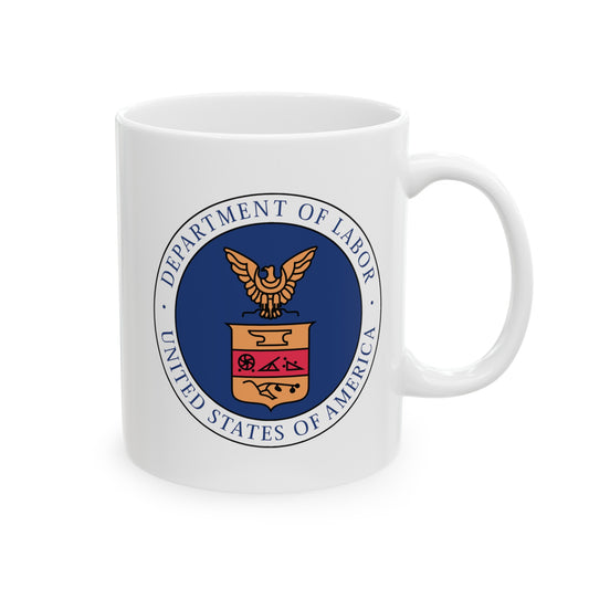 Department of Labor Coffee Mug - Double Sided White Ceramic 11oz by TheGlassyLass.com