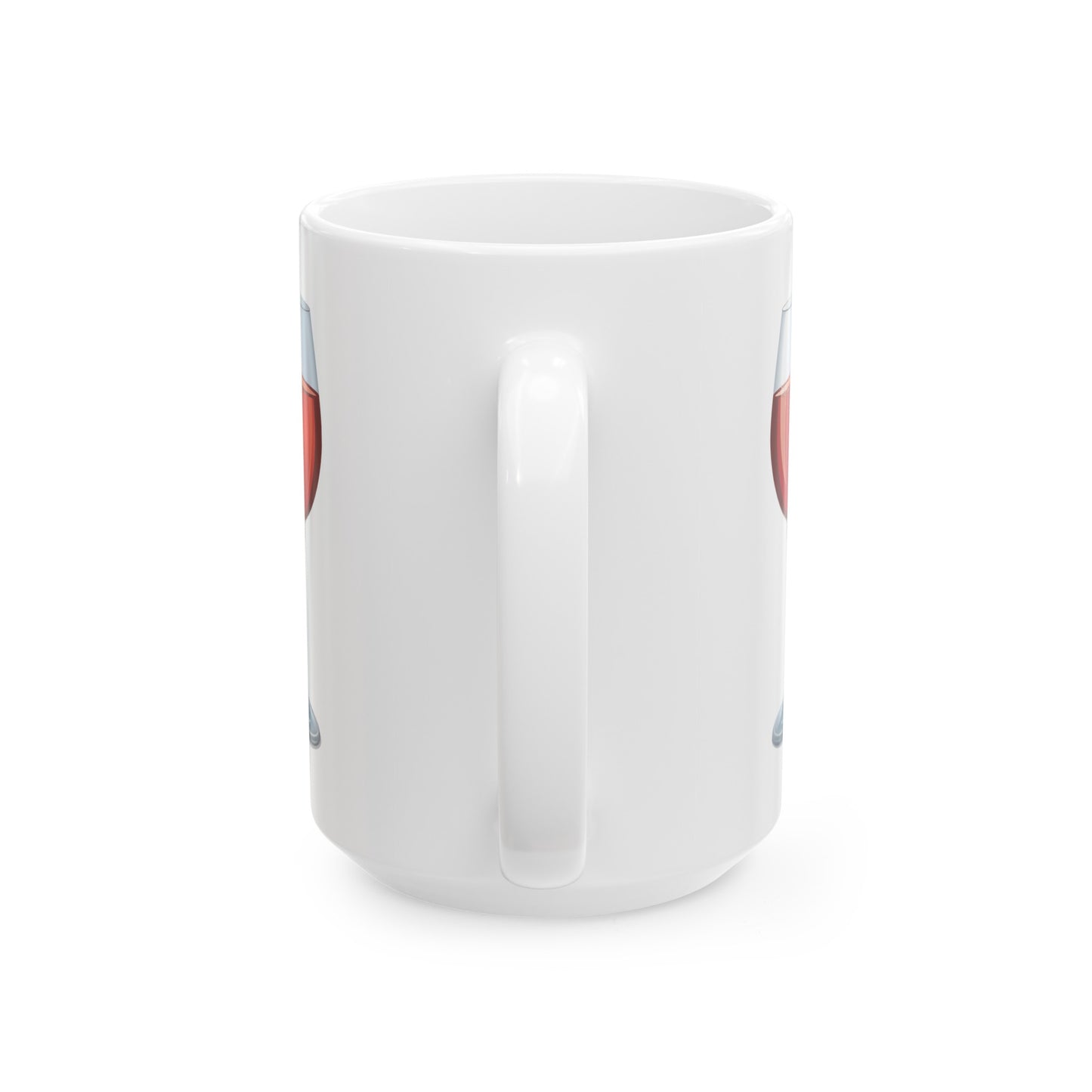 Red Wine Coffee Mug - Double Sided White Ceramic 15oz by TheGlassyLass.com