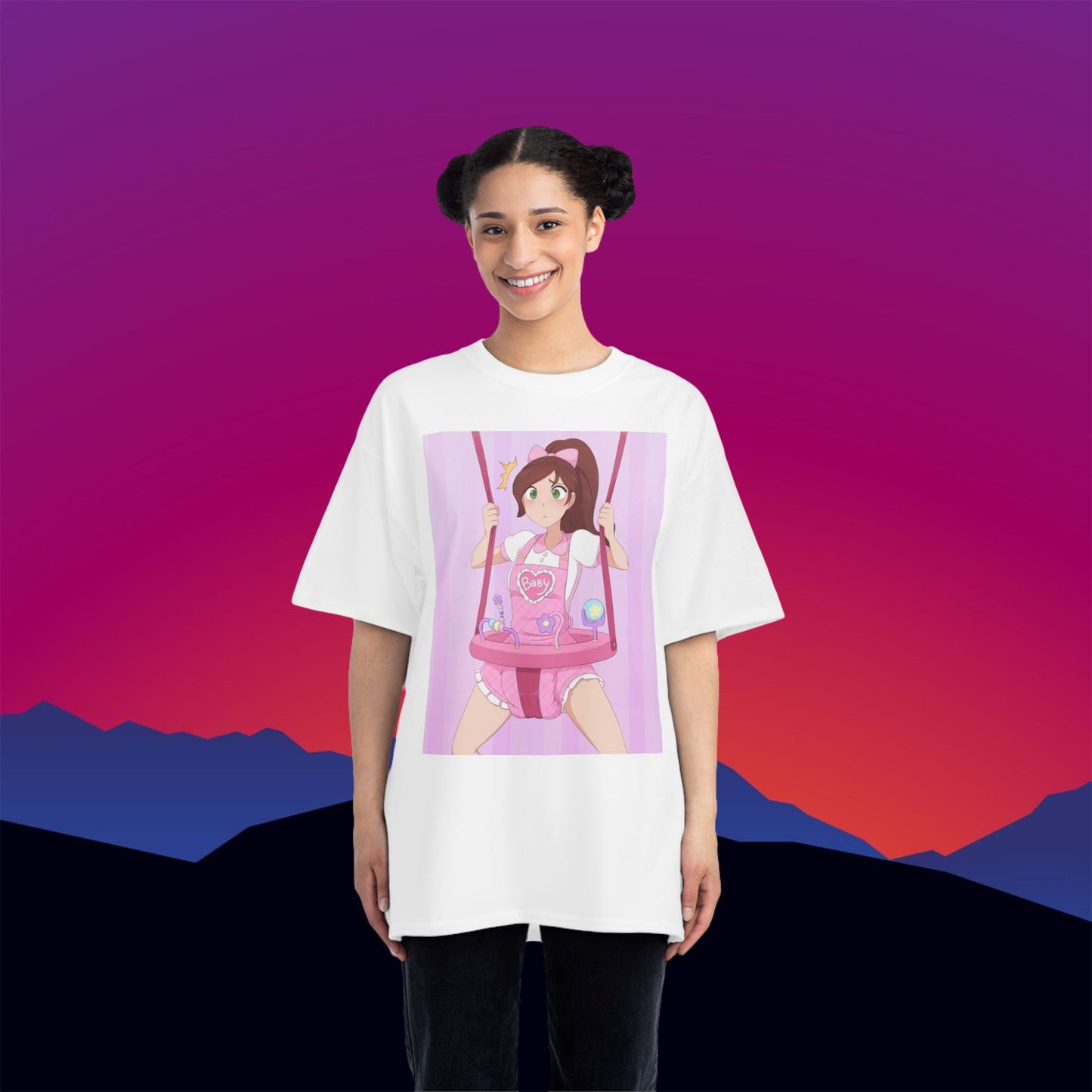 Bouncy Bounce Baby Girl ABDL T-Shirt: (Hanes Beefy-T 100% Preshrunk Cotton Custom Printed by TheGlassyLass.com